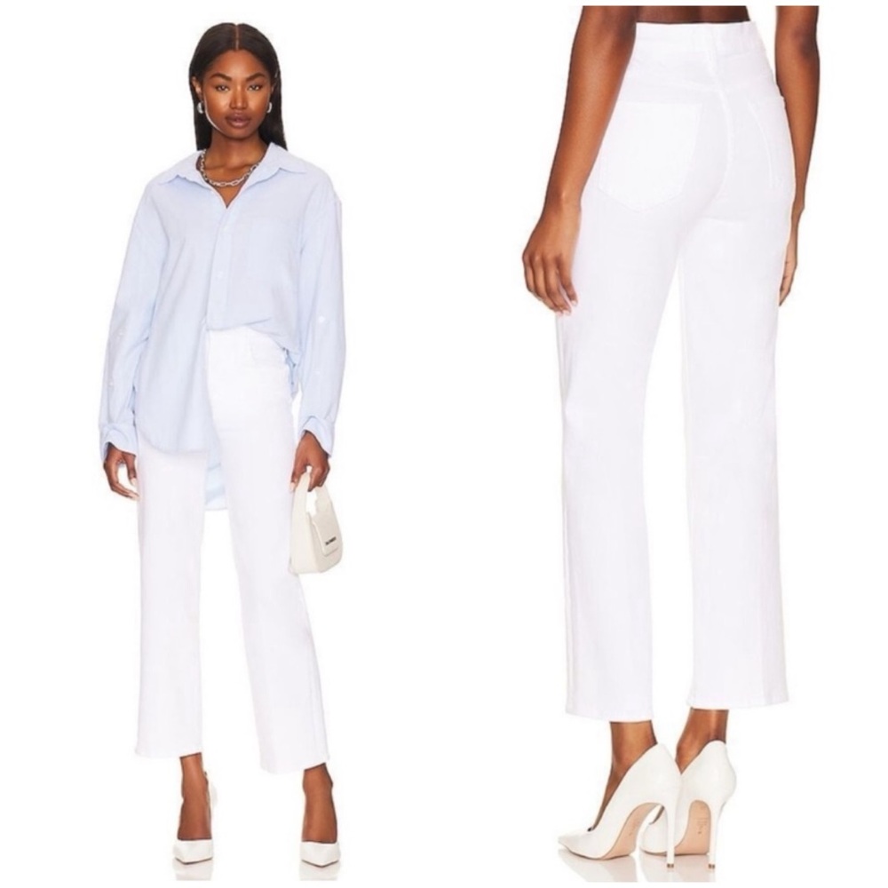 MOTHER White Flare Wide Leg Jeans